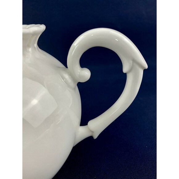 Gracie Coastline Imports Decorative China Teapot w Lid Cream Lattice Top - Picture 7 of 12